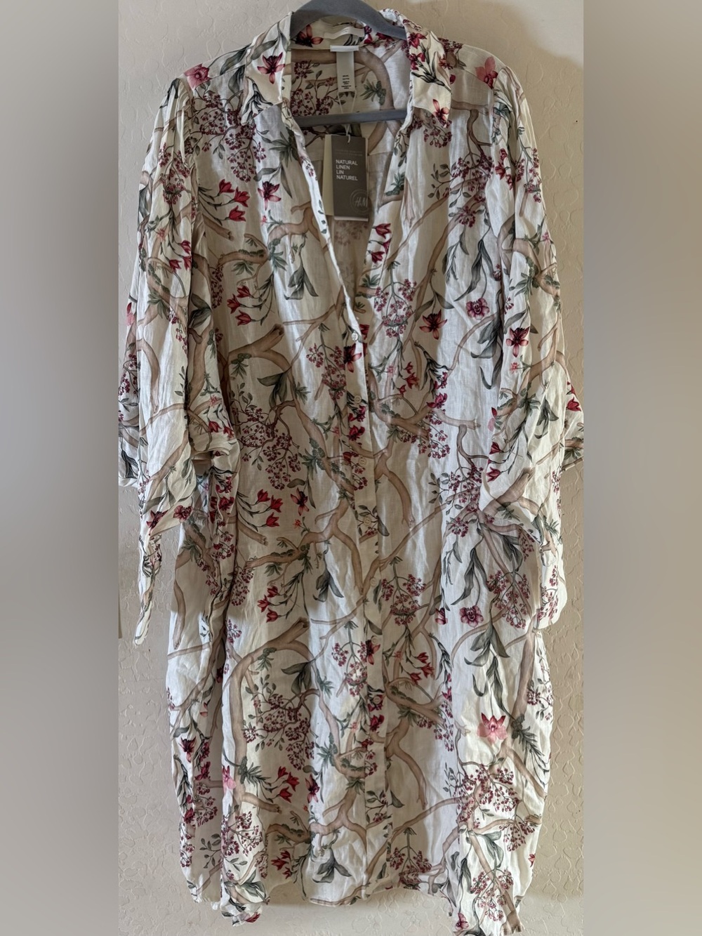 Johanna Ortiz x H&M collaboration, XXL, 100% linen floral shirt dress